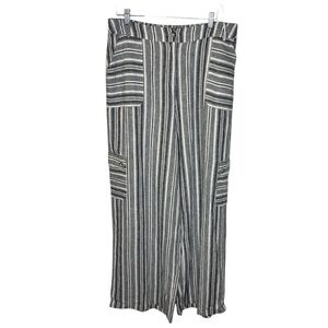 Cato Pants Women’s 14/16W Striped Linen Wide Leg Gorpcore Coastal Grandmother